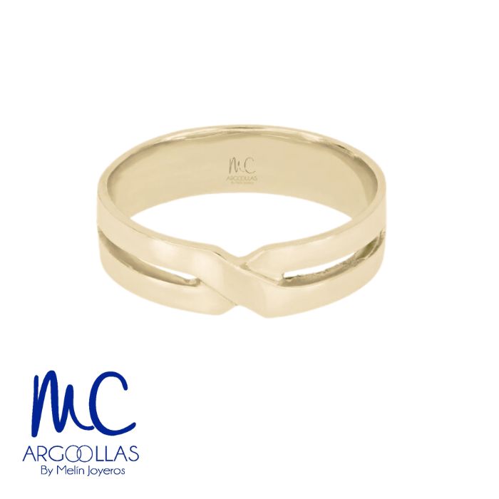 Argolla de matrimonio de oro amarillo 10k y 14k · 6 mm · estilo recto · acabado lustre · modelo AGJ465N