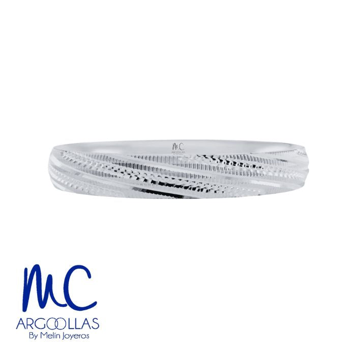 Argolla de matrimonio de oro amarillo 10k y 14k · 3 mm · estilo confort · acabado labrado · modelo FB18453M