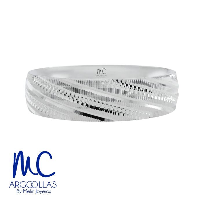 Argolla de matrimonio de oro amarillo 10k y 14k · 5 mm · estilo confort · acabado labrado · modelo FB18455M