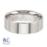 Argolla de matrimonio de oro blanco 10k y 14k · 6 mm · estilo recto · acabado lustre